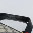 GUCCI GG Supreme Sherry Line Hand Bag PVC Navy Gold Red 39 02 040 Auth 142848-14