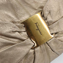 Salvatore Ferragamo Vala Shoulder Bag Leather Beige Gold Auth 142849-17