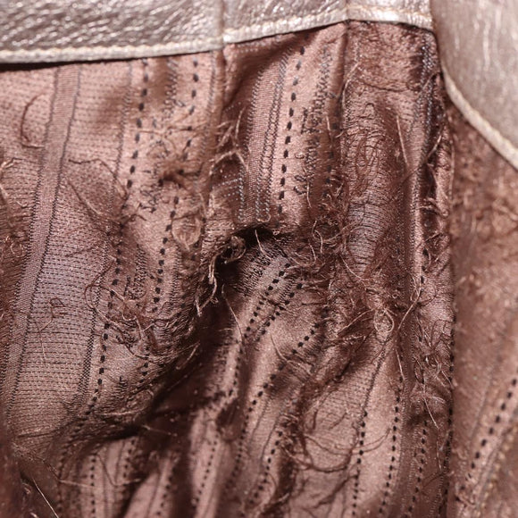 Salvatore Ferragamo Vala Shoulder Bag Leather Beige Gold Auth 142849