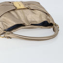 Salvatore Ferragamo Vala Shoulder Bag Leather Beige Gold Auth 142849-7