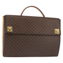 CELINE Macadam Canvas Hand Bag PVC Leather Brown Gold Auth 142852-1