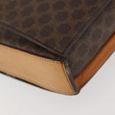 CELINE Macadam Canvas Hand Bag PVC Leather Brown Gold Auth 142852-9