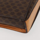 CELINE Macadam Canvas Hand Bag PVC Leather Brown Gold Auth 142852-14