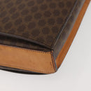 CELINE Macadam Canvas Hand Bag PVC Leather Brown Gold Auth 142852-15
