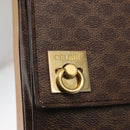 CELINE Macadam Canvas Hand Bag PVC Leather Brown Gold Auth 142852-18