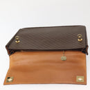 CELINE Macadam Canvas Hand Bag PVC Leather Brown Gold Auth 142852-19
