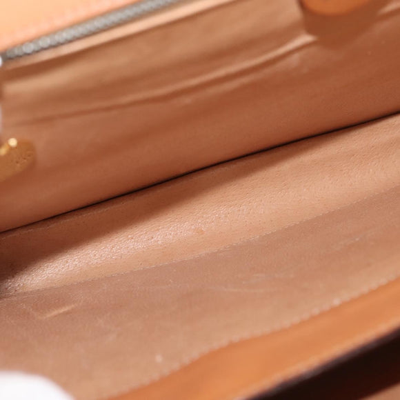 CELINE Macadam Canvas Hand Bag PVC Leather Brown Gold Auth 142852