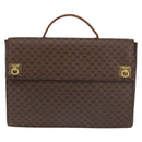 CELINE Macadam Canvas Hand Bag PVC Leather Brown Gold Auth 142852-13