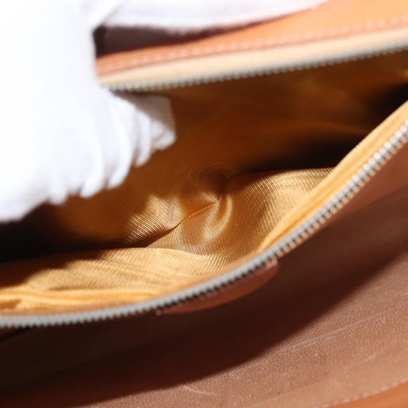 CELINE Macadam Canvas Hand Bag PVC Leather Brown Gold Auth 142852