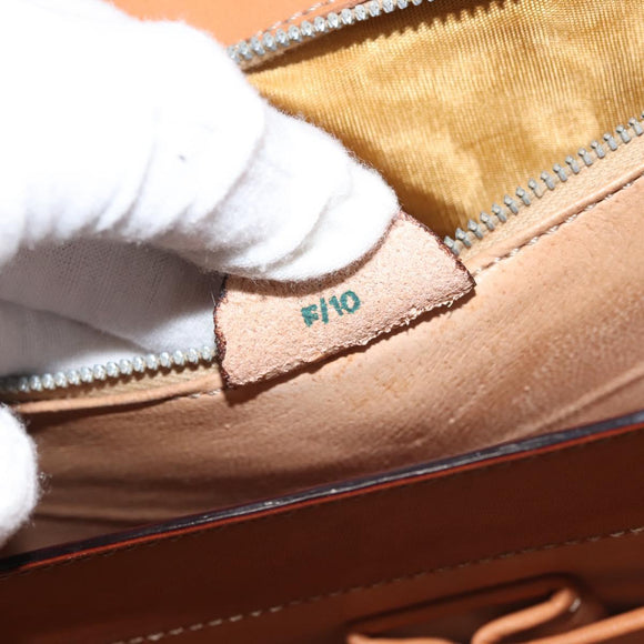 CELINE Macadam Canvas Hand Bag PVC Leather Brown Gold Auth 142852