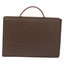 CELINE Macadam Canvas Hand Bag PVC Leather Brown Gold Auth 142852-2