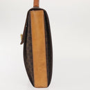 CELINE Macadam Canvas Hand Bag PVC Leather Brown Gold Auth 142852-3