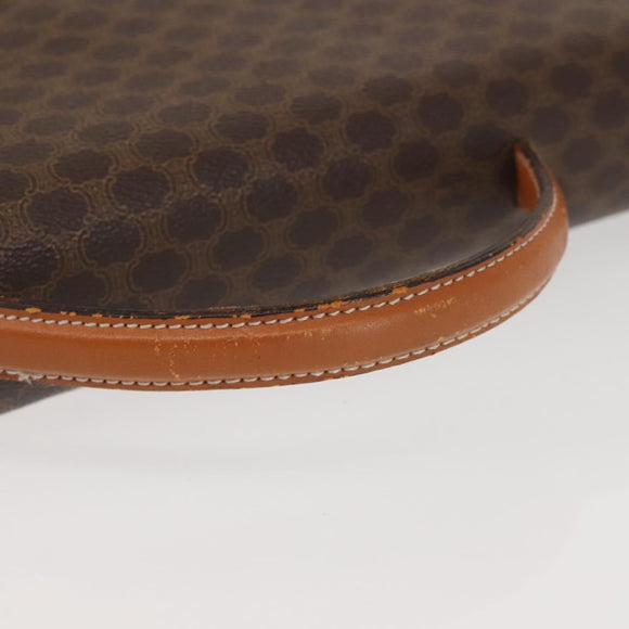 CELINE Macadam Canvas Hand Bag PVC Leather Brown Gold Auth 142852