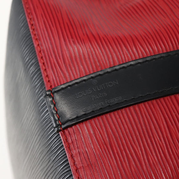LOUIS VUITTON Epi Petit Noe Shoulder Bag Bicolor Black Red M44017 LV Auth 142857
