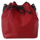LOUIS VUITTON Epi Petit Noe Shoulder Bag Bicolor Black Red M44017 LV Auth 142857-13