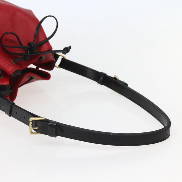 LOUIS VUITTON Epi Petit Noe Shoulder Bag Bicolor Black Red M44017 LV Auth 142857