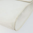 CELINE Shoulder Bag Leather White Silver Auth 142865-9