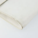 CELINE Shoulder Bag Leather White Silver Auth 142865-14