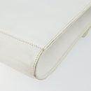 CELINE Shoulder Bag Leather White Silver Auth 142865-15