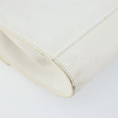 CELINE Shoulder Bag Leather White Silver Auth 142865-16