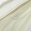CELINE Shoulder Bag Leather White Silver Auth 142865-18