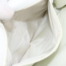 CELINE Shoulder Bag Leather White Silver Auth 142865-21