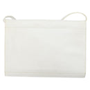 CELINE Shoulder Bag Leather White Silver Auth 142865-2