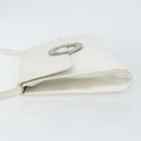 CELINE Shoulder Bag Leather White Silver Auth 142865-4