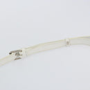 CELINE Shoulder Bag Leather White Silver Auth 142865-8