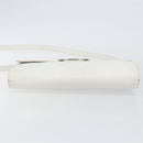 CELINE Shoulder Bag Leather White Silver Auth 142865-5