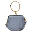 Chloe Nile Hand Bag Leather 2way Light Blue Gold Auth 142867-1