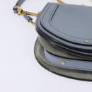Chloe Nile Hand Bag Leather 2way Light Blue Gold Auth 142867-15