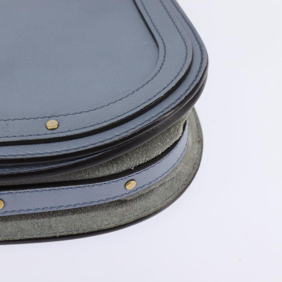 Chloe Nile Hand Bag Leather 2way Light Blue Gold Auth 142867