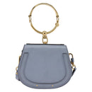 Chloe Nile Hand Bag Leather 2way Light Blue Gold Auth 142867-13