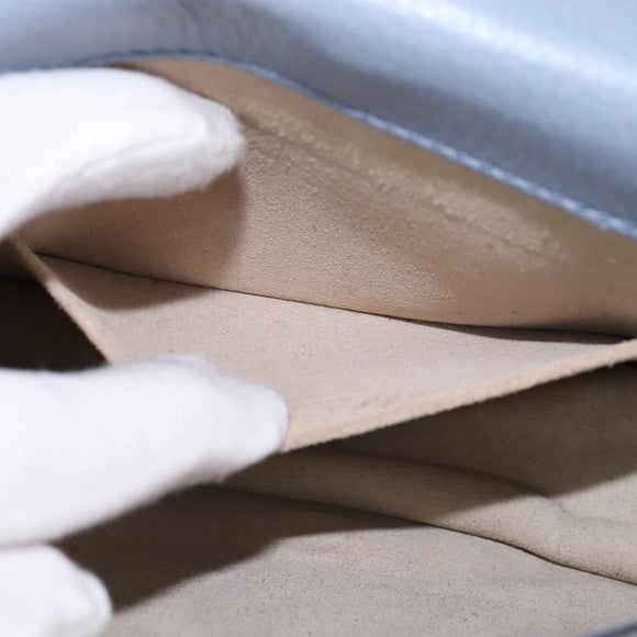 Chloe Nile Hand Bag Leather 2way Light Blue Gold Auth 142867