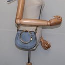 Chloe Nile Hand Bag Leather 2way Light Blue Gold Auth 142867-24