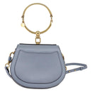 Chloe Nile Hand Bag Leather 2way Light Blue Gold Auth 142867-2