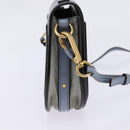 Chloe Nile Hand Bag Leather 2way Light Blue Gold Auth 142867-3