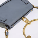 Chloe Nile Hand Bag Leather 2way Light Blue Gold Auth 142867-6