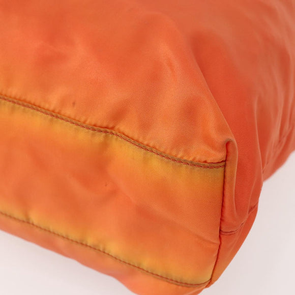 PRADA Tote Bag Nylon Orange Silver Auth 142868