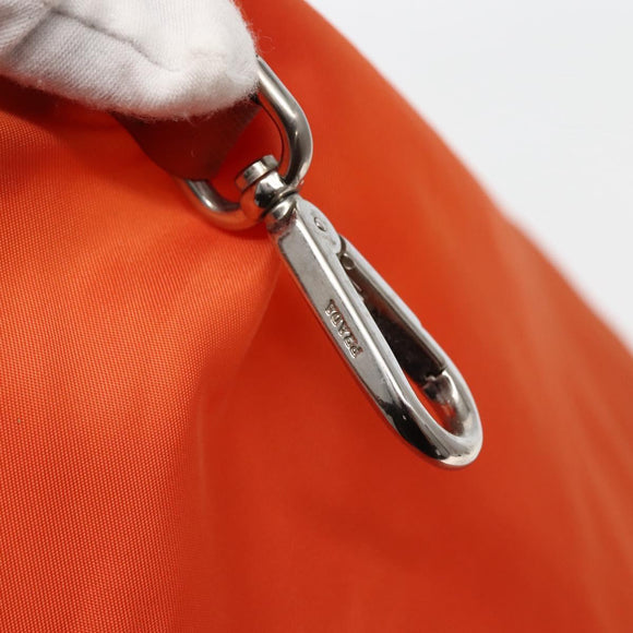 PRADA Tote Bag Nylon Orange Silver Auth 142868