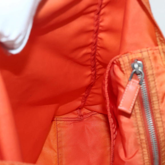 PRADA Tote Bag Nylon Orange Silver Auth 142868