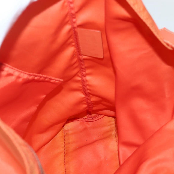 PRADA Tote Bag Nylon Orange Silver Auth 142868