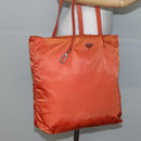 PRADA Tote Bag Nylon Orange Silver Auth 142868-22