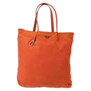 PRADA Tote Bag Nylon Orange Silver Auth 142868-13