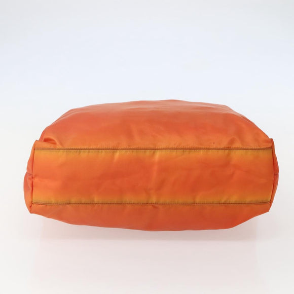 PRADA Tote Bag Nylon Orange Silver Auth 142868
