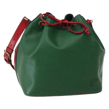 LOUIS VUITTON Epi Petit Noe Shoulder Bag Bicolor Green Red M44147 LV Auth 142869