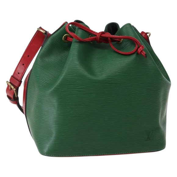 LOUIS VUITTON Epi Petit Noe Shoulder Bag Bicolor Green Red M44147 LV Auth 142869