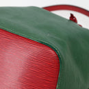 LOUIS VUITTON Epi Petit Noe Shoulder Bag Bicolor Green Red M44147 LV Auth 142869-9