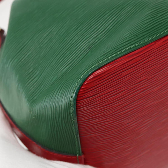 LOUIS VUITTON Epi Petit Noe Shoulder Bag Bicolor Green Red M44147 LV Auth 142869